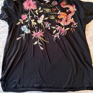 johnny was embroidered dragon shirt